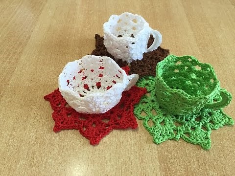 Tuto tasse a café ou thé au crochet spécial GAUCHER ‪@AlextitiaTutoCrochet‬