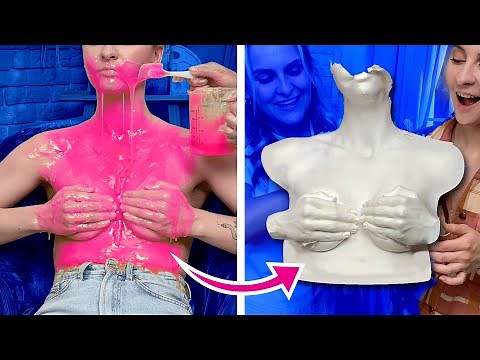 She Made a Body cast for Her Boyfriend || Incredible ideas to make a body parts sculptures