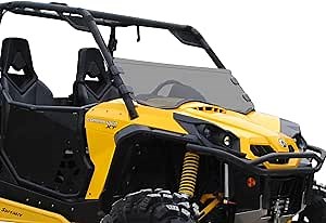 SuperATV Half Windshield for 2011-2020 Can-Am Commander 800 / 1000 / 800 Max / 1000 Max / MAX XT 1000 (see fitment) | 1/4" Dark Tinted Standard Polycarbonate 250X Stronger Than Glass | USA Made