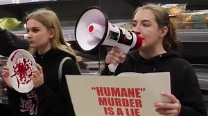 Vegans stage Christmas supermarket protest