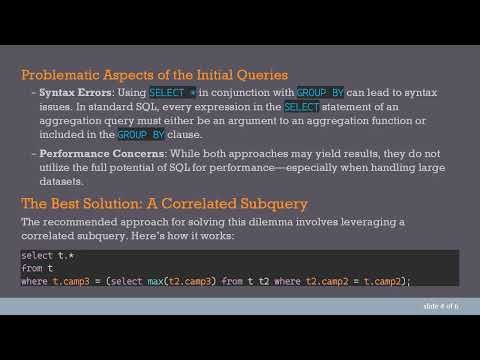 The Best SQL Query for Finding Maximum Values in Subgroups