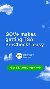 Tired of airport security lines? Looking to apply for (or renew) your 𝐓𝐒𝐀 𝐏𝐫𝐞𝐂𝐡𝐞𝐜𝐤®, but don't know where to start? With one simple and secure process, GOV will fill out all your application documents for you, book your appointment at the closest TSA facility, and have your PreCheck results emailed to you within a few days. | GovPlus