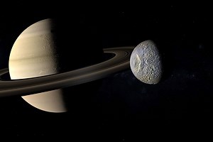 Saturn’s "Death Star" moon may have boiling ocean under icy shell