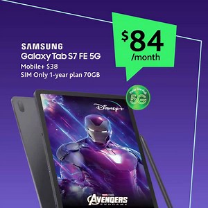 Ready to power up your work and play with Singapore’s best mobile experience? Get the new Galaxy Tab S7 FE 5G now on Mobile $38 SIM Only 1-year plan, and pay later in monthly, bite-sized instalments! You’ll also enjoy: ⚡ Instant access to 5G at no extra charge 📺 The greatest stories with 12 months of Disney on us 🎁 FREE Book Cover worth $128 Sign up now at starhub.com/simonly | StarHub