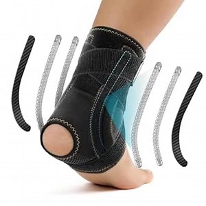 FORTEMOTUS Ankle Brace for Men Women - Adjustable Foot Brace for Sprained Ankle Injury Recovery, Copper Ankle Support Stabilizer with Metal Springs Support for Basketball Volleyball Football Running