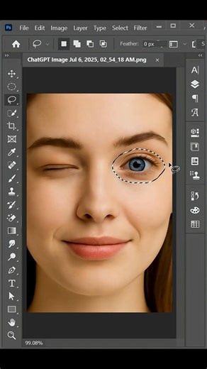 PhotoshopBefore & After Face Editing — Realistic Wink Effect | Photo Retouching Tutorial @Anvitco