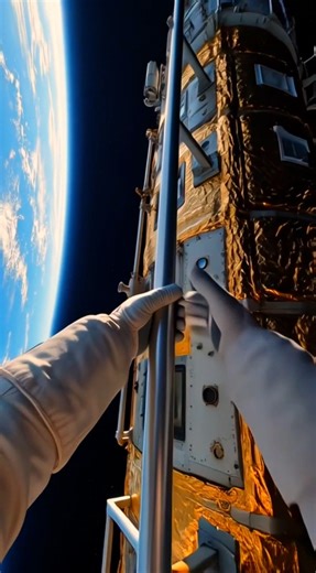 Hanging on by a tether 250 miles above a hurricane 🌪️🌍 There is no view in the universe like this. Witness the raw power of a massive storm swirling over the ocean, seen from the silence of the International Space Station. From the blinding white clouds of the day side to the golden spiderwebs of city lights at night, this is the ultimate test of focus and nerve. Just you, a spacesuit, and the infinite drop. Be honest—would you be brave enough to step out the airlock for this view, or are you 