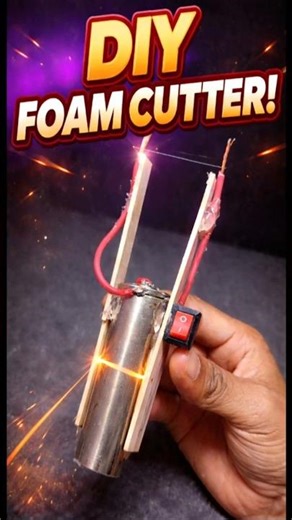 how to make foam cutter at home || DIY nichrome wire Foam cutter ||#dcmotor #foamcutter #diyprojects