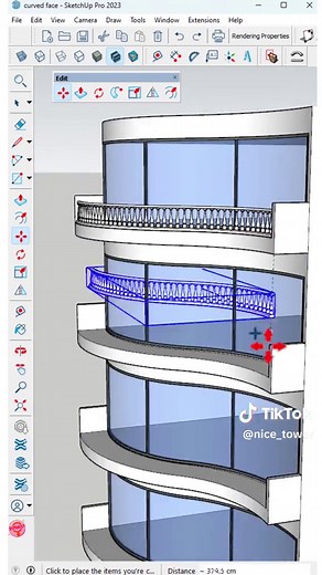#sketchup How to Use the Copy Along Curve Plugin in SketchUp to Create a Marble Fence! #fyp #foryou #nicetower #craft #architecture #architect #fypシ゚viral #tiktok #viral #videoviral #fence #sketchup3d #engineering