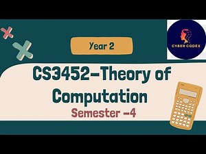 CS3452 Theory of Computation | Important Topics for Exams | Anna University | Cyber Codex