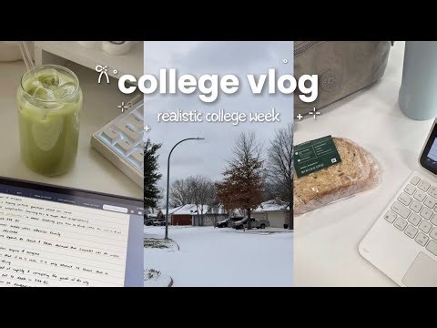 STUDY VLOG🌨️realistic first week of semester, school works, & snowing | 2nd yr college