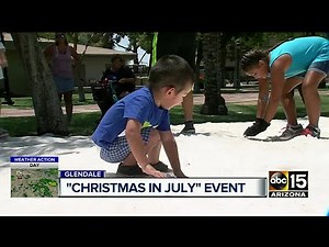 Snow a big hit at Glendale's Christmas in July event