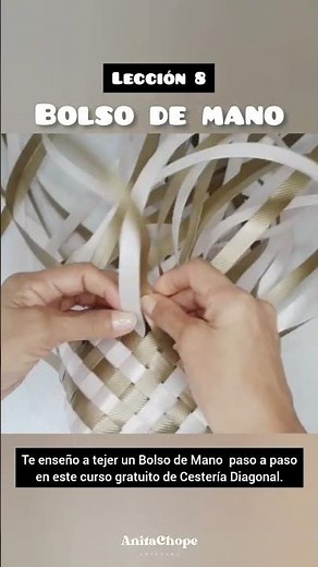 LECCIÓN 8: BOLSO DE MANO - CURSO DE CESTERÍA DIAGONAL