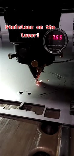 Our Amada laser putting in work on some 11 gauge stainless steel. Let's talk about your next project. info@ardentindustries.net #manufacturing