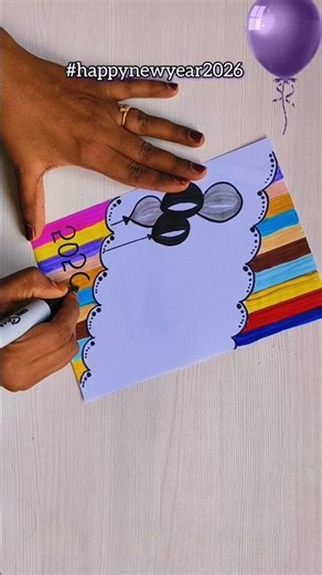Diy Happy New Year Greeting Card / New Year Card Making 2026 #shorts #newyearcard