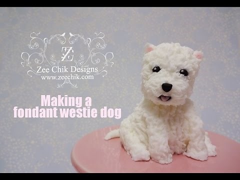 How to make a fondant / polymer clay Westie Dog