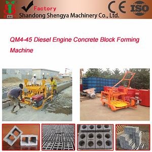 [Hot Item] Small Diesel Engine Concrete Hollow Block Making Machine/ Movable Egglaying Concrete Block Machine (QM4-45)