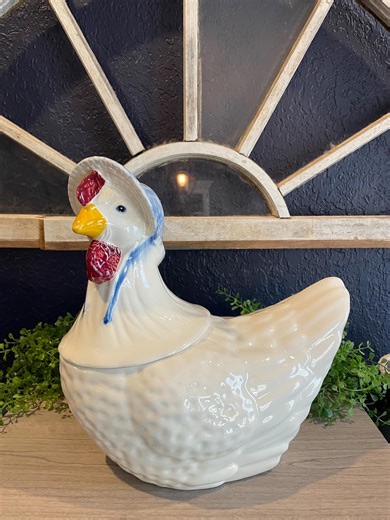 Vintage Ceramic Hen Cookie Jar - Etsy