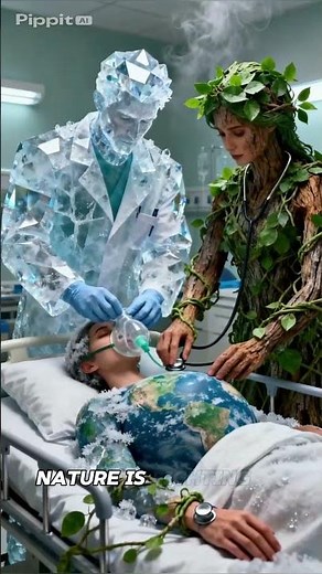 🌍 “Earth on Life Support” — A Surreal Environmental Masterpiece of Hope and Desperation