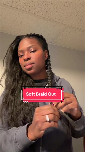 Soft Braid Out on Relaxed Hair