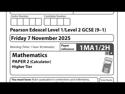 GCSE Maths Edexcel November 2025 Higher Paper 2 Exam Walkthrough | 1MA1/2H