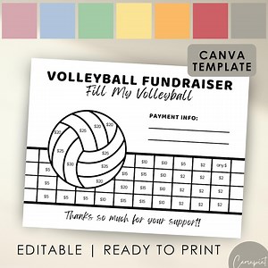 Volleyball Fundraiser Template, Fill My Volleyball Fundraiser Editable Sports Fundraiser, Volleyball Fundraising, Editable Canva Template - Etsy