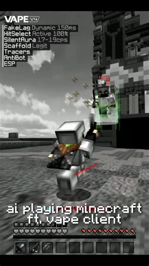 ai plays minecraft by itself (baritone) with vape client #minecraft #fyp #hypixel