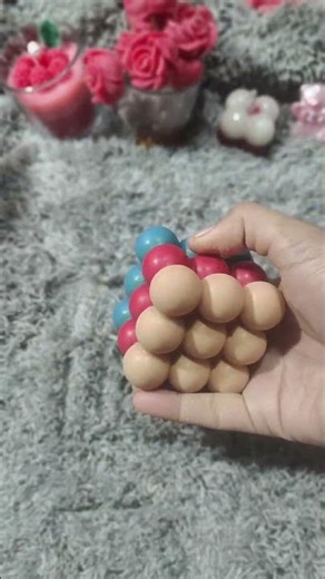 Layered Bubble Candle | Handmade Soy Wax Bubble Cube #shortvideo #shorts #diy #candlemaking