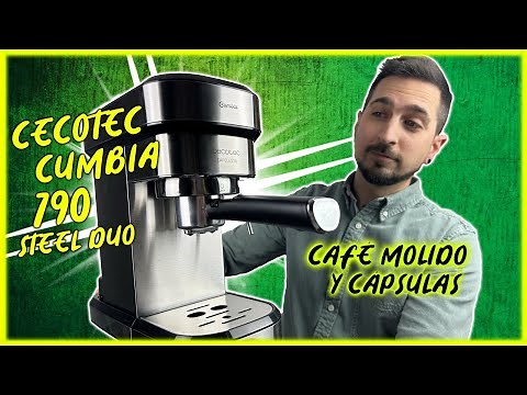 CECOTEC CUMBIA 790 STEEL DUO / Cafetera HÍBRIDA🔥 CAPSULAS + CAFÉ MOLIDO