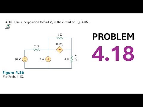 Problem 4.18 Sadiku 5th Ed - Use superposition to find Vo in the circuit of Fig 4.86