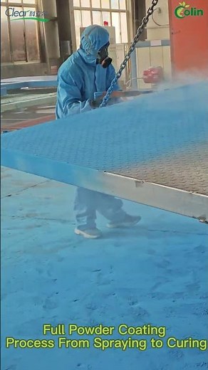 Complete powder coating workflow: spraying→processing→curing oven#powdercoatings #spraypainting