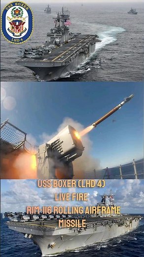 USS Boxer (LHD 4) Live Fire RIM-116 Rolling Airframe Missile