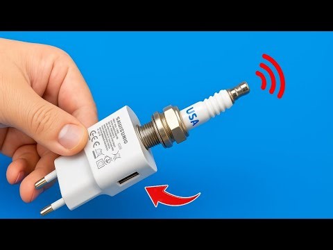 No Internet Needed! Put a SPARK PLUG in Samsung Charger and Enjoy! Diy antenna