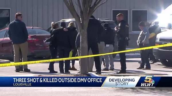 Police search for suspect after shooting outside Kentucky DMV left 3 dead