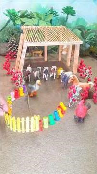diy mini creative video how to make luxury cowshed #woodworking #creative #creator