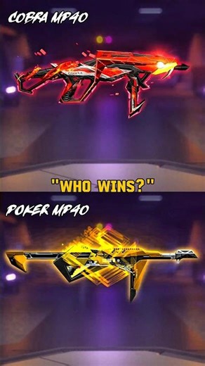 Cobra mp40 vs poker mp40 who wins? #freefire#ffshorts#ffskin#freefiregun#mp40