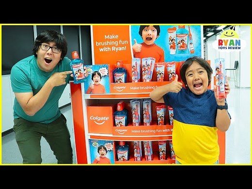 Ryan Build his own Toothbrush at the Colgate Factory! New Ryan's World Dental Care Revealed! - Videos For Kids