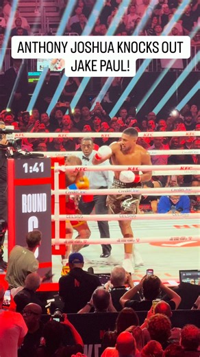 2.8M views · 39K reactions | Anthony Joshua knocks out Jake Paul in Round 6! #JakeJoshua (Courtesy of Netflix and MVP) | MMA Fighting | Facebook