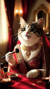 "Royal Cat Bride Getting Ready 👑🐱✨ | Too Cute to Handle!"#cat #funny