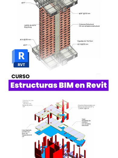 ¡Vuélvete un experto en modelado de estructuras en Grid Studio! #revit #bim #construccion #planos #fyp #estructuras #arquitectura