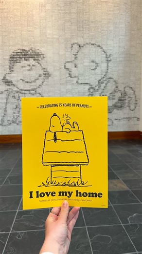 Charles M. Schulz Museum | The home of Snoopy & the Peanuts Gang on Instagram: "Home is where the heart is 💛 🍪🐾🎉This Saturday, October 4, celebrate 75 years of Peanuts at the home of Snoopy & the Peanuts gang! Join us at the Schulz Museum for Snoopy hugs, chocolate chip cookies, a free Snoopy mini poster (shown here), how-to-draw Peanuts demos, hands-on activities, and more! Plus, see our newest exhibition, “HA! HA! HA! HA! 75 Years of Humor in Peanuts” (on view through March 18, 2026). 🔗 C