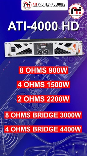 ATi Pro Technologies on Instagram: "Unleash powerful, professional-grade sound with the ATI PRO Amplifier designed for clarity, strength, and long-lasting performance. 🔊⚡ Key Highlights: • High Output Power for deep bass & crystal-clear vocals • Zero Distortion even at high volume • Advanced Cooling System for long hours of use • Premium Build Quality for reliability • Perfect for DJs, Events, Studios & Installations Pure power. Pure clarity. ATI PRO – Sound that performs. . . #ATIProTechnologi