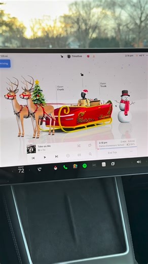 Tesla on Instagram: "Santa Mode kind of day 🎅 To enable → Toybox > Santa Mode"