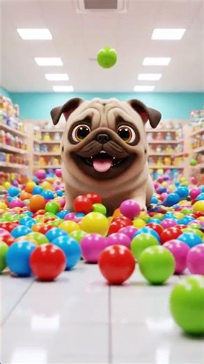 Pug Rolls in Candy Explosion! 🍬 Funny 3D Animation #funnypug #cutepug #3danimationshorts