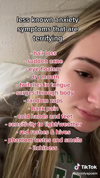 if this is you, you’re not alone. ❤️i’ve experienced some scary anxiety symptoms, and when you deal with health anxiety your symptoms can be so much more amplified. this list doesn’t even cover half of them. #anxiety #anxious #healthanxiety #mentalhealth #anxietysymptoms@