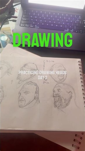 Practicing Drawing Heads - Day 2 #manga #drawing #mangaart #drawingtutorial