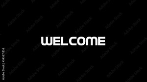 Welcome Letter Animation Text With Bouncing Effect and Colorfull Flat Design. White Letters on Black Background Vector for Your Business and Presentation Project 4K Quality