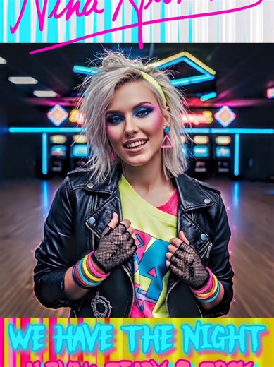 🩷🖤🩵🫦🤘🏻🔥We Have the Night! This is a single that will be coming out later in March. I figured you'd like a sneak peek to get you as excited as I am. Nina Atomika - Ready 2 Rock - Out May 28th 🔥👾🕹️🎸 #fyp #viralsong #80smusic #nostalgia #popstar