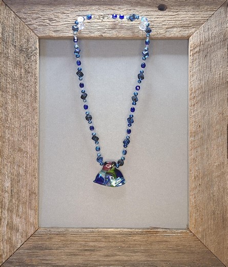 Cobalt Blue Flash Dichroic Glass Beaded Necklace - Etsy