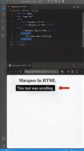 HTML Scrolling Text Effect in 30 Seconds 🔥 #shorts